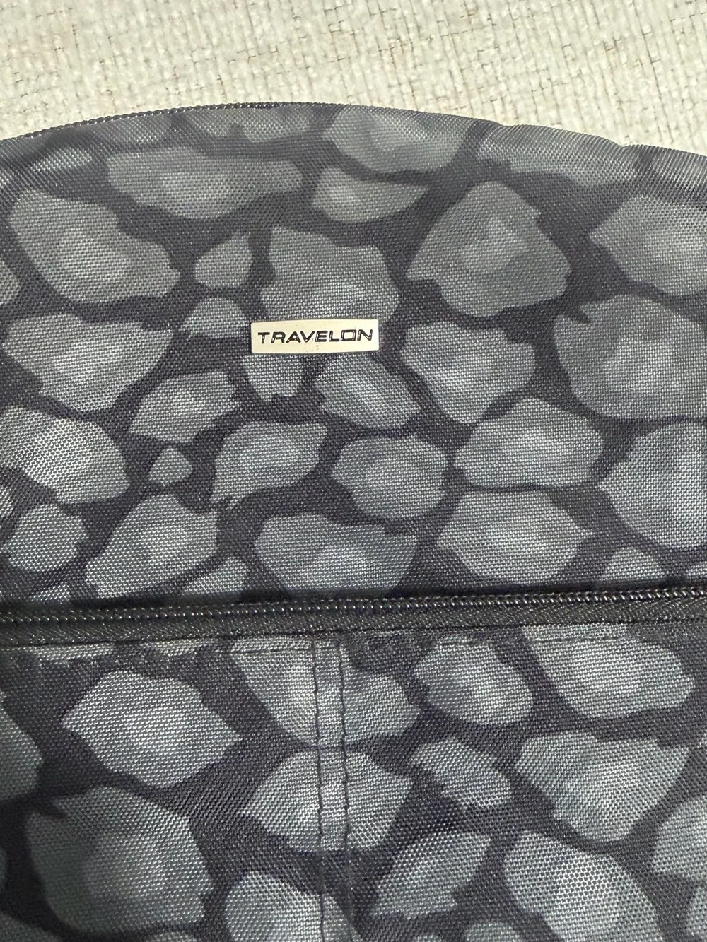 Travelon Black and Gray Leopard-Print Backpack